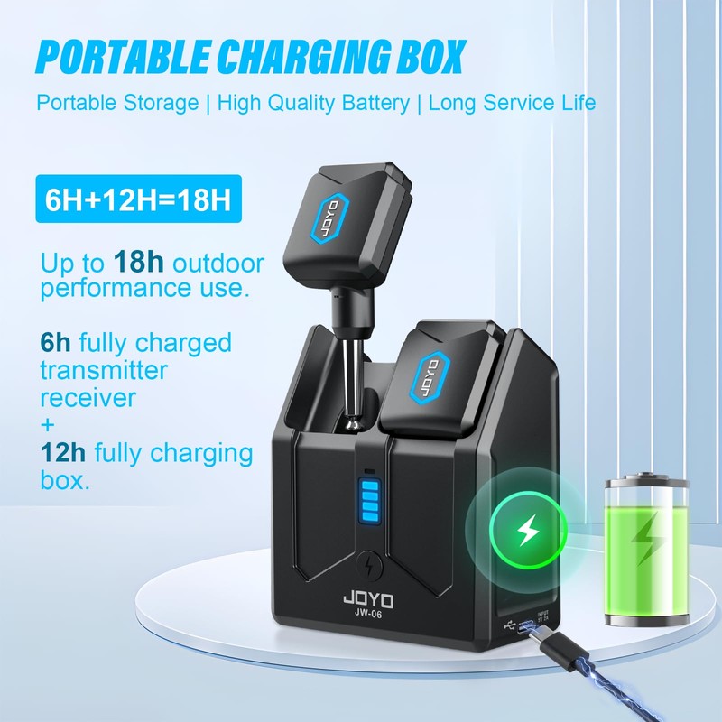 5.8Ghz Wireless Guitar Transmitter Receiver Guitar System with Charging Box