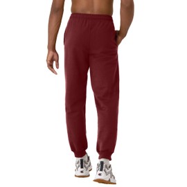 Champion, Powerblend, Fleece Joggers, Comfortable Sweatpants for Men (Reg. Or Big & Tall), Maroon 3Vs C Patch Logo