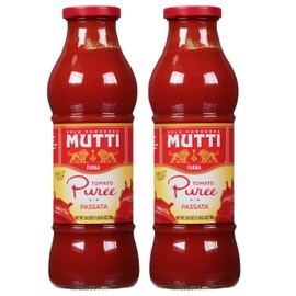 Mutti Tomato Puree (Passata), 24.5 oz. | 2 Pack | Italy’s #1 Brand of Tomatoes | Fresh Taste for Cooking | Canned Tomatoes | Vegan Friendly & Gluten Free | No Additives or Preservatives