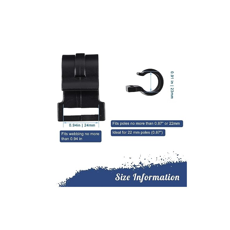 Tent Pole Clips, C Clips for Tent, Tent Pole Attachment