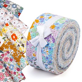 45PCS Fabric Jelly Rolls, Jelly Roll Fabric Strips for Quilting, Patchwork Craft Cotton Quilting Fabric, Quilting Fabric, Plain Weave Cotton Fabric (Light Color Series)