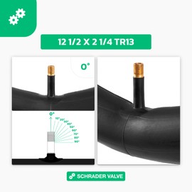 MOOVMOOV - Inner Tube 12 Inch (12 1/2 x 2 1/4) Straight AV Valve 33 mm (x2) | For Wheels, Folding Bikes, Pushchairs etc. | Compatible with 12.5 x 2.25-12 x 2.125 Tyres (ETRTO 47/62-203)