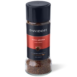 DAVIDOFF Rich Aroma Instant Coffee - Vivid and Spicy - Strong Body and Pleasant Acidity - 100% Arabica Beans - 10/12 Intensity - 1 x 3.52 oz