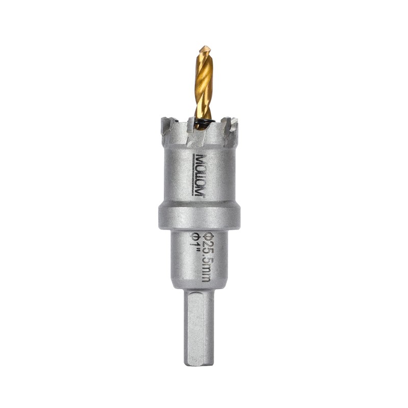 Mollom (1''|25.5mm) Heavy Duty Carbide Hole Saw with 2 Pilot
