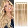 Benehair Clip in Hair Extensions Real Human Hair Bayalage Brown