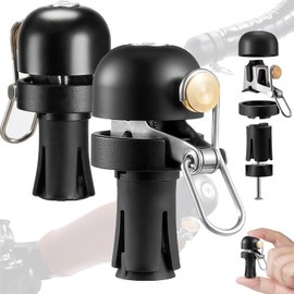 Bicycle Bell, Bicycle Bell for Road Bike, 2-in-1 Mini Bell as Handlebar Plug, Innovative Aluminium Alloy Mini Bell Bicycle 100dB Loud, Fits 22.2-24mm Dropbar Handlebar