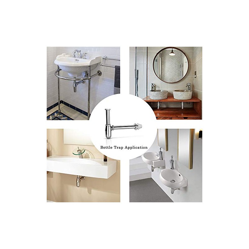 Classical Basin Bottle Trap Chrome Sink Bathroom Waste Pipe 1-1/4