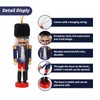 6 Pcs Christmas Wooden Nutcracker Ornaments,12cm Minifigures Soldier Nutcracker Puppet,Wooden