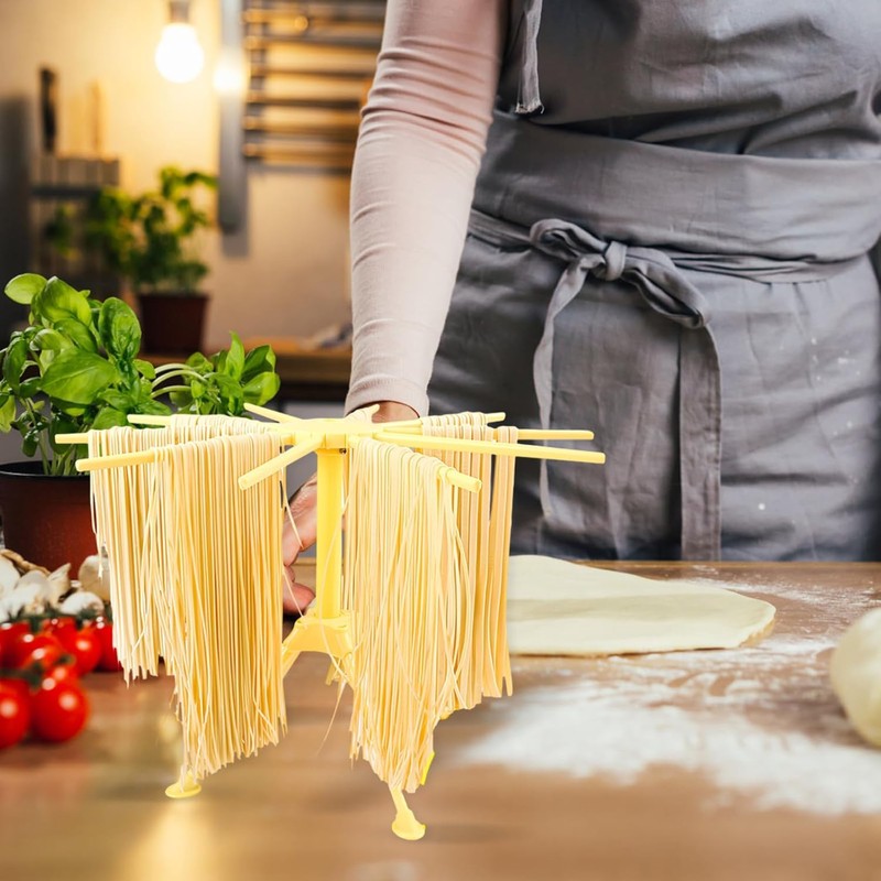 Dutingmo Pasta Dryer, Pasta Dryer with 10 Extendable Rungs, Integrated