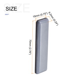 METALLIXITY PTFE Furniture Slider Gliders (70x19mm) 12Pcs, Rectangle Self-Adhesive Floor Protector Pads - for Furniture Carpets