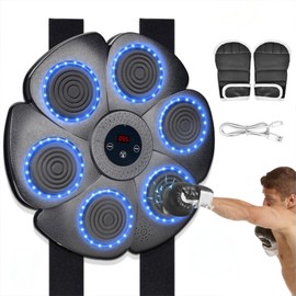 Lewitools 2025 New Smart Music Boxing Machine Interactive Punching Trainer with Boxing Gloves Reaction Training with Fun for Adults Kids Seniors Hand-Eye Coordination Unisex Wall Mounted