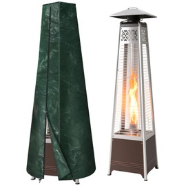 RICHIE Patio Heater Cover Heavy Duty Garden Protector Cover for Pyramid Stand Up Heater Waterproof Outdoor Cover (221x48x53cm), Green