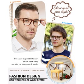 MARE AZZURO Large Reading Glasses 1.75+ Men Lightweight Readers 1.00 1.25 1.50 1.75 2.00 2.25 2.50 2.75 3.00 3.50 4.00 5.00 6.00 (Tortoise, 175)