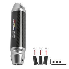 JDM MUGEN Carbon Fiber Aluminum Silver Universal Automatic Car Gear Shift Knob 5"