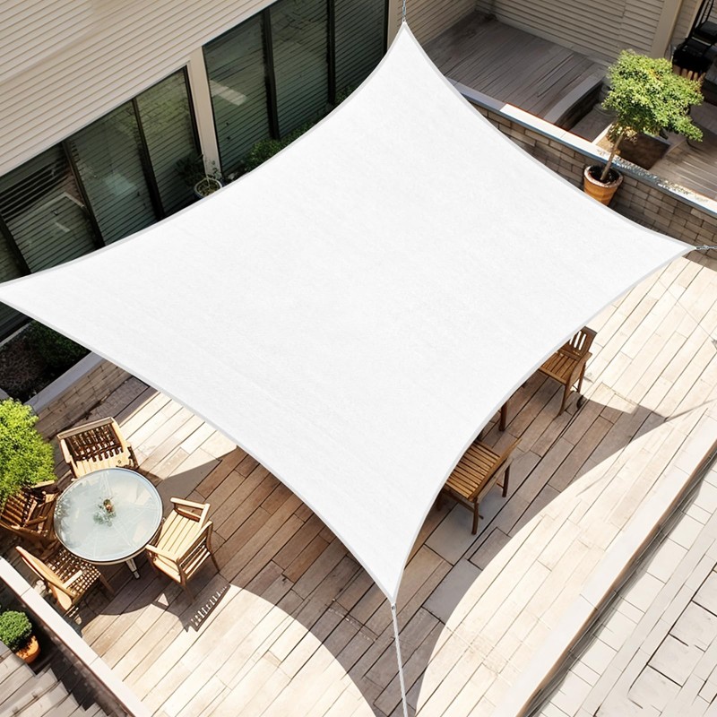 Amagenix Shade Sail - Custom Size White Shade Sail Canopy,