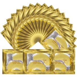 Crystal 24K Gold Eye Mask, Anti-Aging Hydrolyzed Collagen and Hyaluronic Acid Under Eye Patches for Under Eye Wrinkles, Dark Circles, Hydrating, Puffy Eyes (25 Pairs)