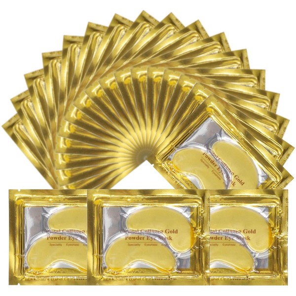 Crystal 24K Gold Eye Mask, Anti-Aging Hydrolyzed Collagen and Hyaluronic