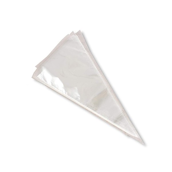 100 Medium Size Cone Shaped Treat & Favor Bags Size: 4 3/4" x 12" (12cm x 30cm) Crystal Clear Cello/Cellophane Polypropylene - 100 Pcs (M)