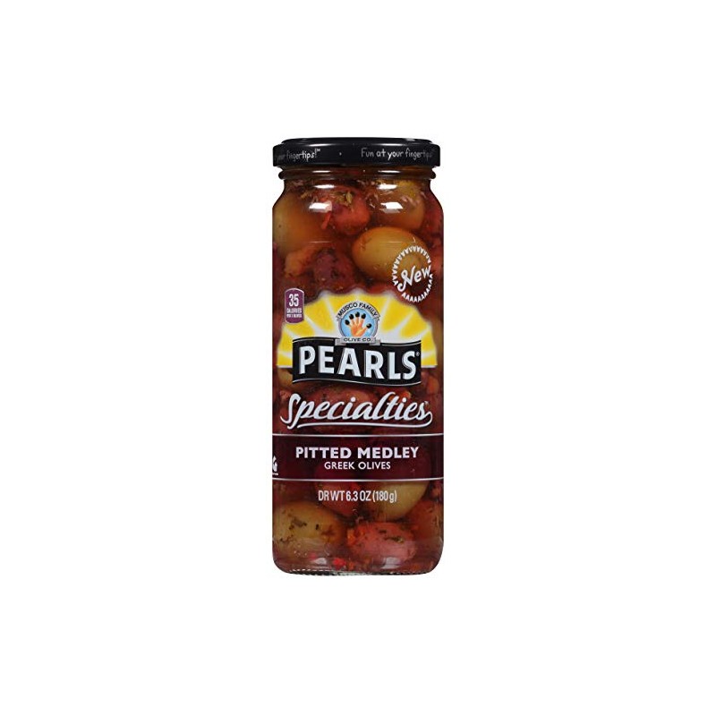 Pearls Specialties Greek Pitted Medley Olives, 6.3 Ounce -- 6
