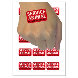 Service Animal Dog Please Do Not Pet Temporary Tattoo Water Resistant Fake Body Art Set Collection - 54 1" Tattoos (1 Sheet)