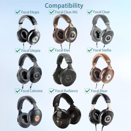 Utopia Elegia Earpads Replacements Compatible with Focal Utopia Focal Elegia Clear MG Clear Elear Elex Stellia Celestee Radiance Headphones (Punched Protein Leather/Memory Foam)