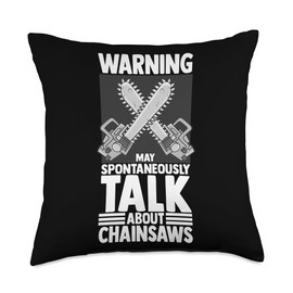 Chainsaw Electrics Tools Wood Woodwork Logging Lumberjack Throw Pillow, 18x18, Multicolor