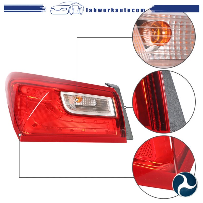labworkauto For 2016-2020 Chevy Malibu Outer Tail Lights Rear Brake
