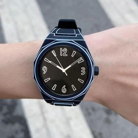 ERNIE KLEIN Men's Cartoon Watch, cartoon-black