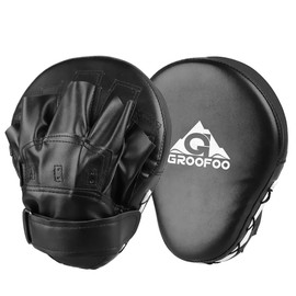 Punching Mitts GROOFOO Boxing Mitts Punching Gloves Martial Arts Karate Taekwondo Kick Mitts (Black)