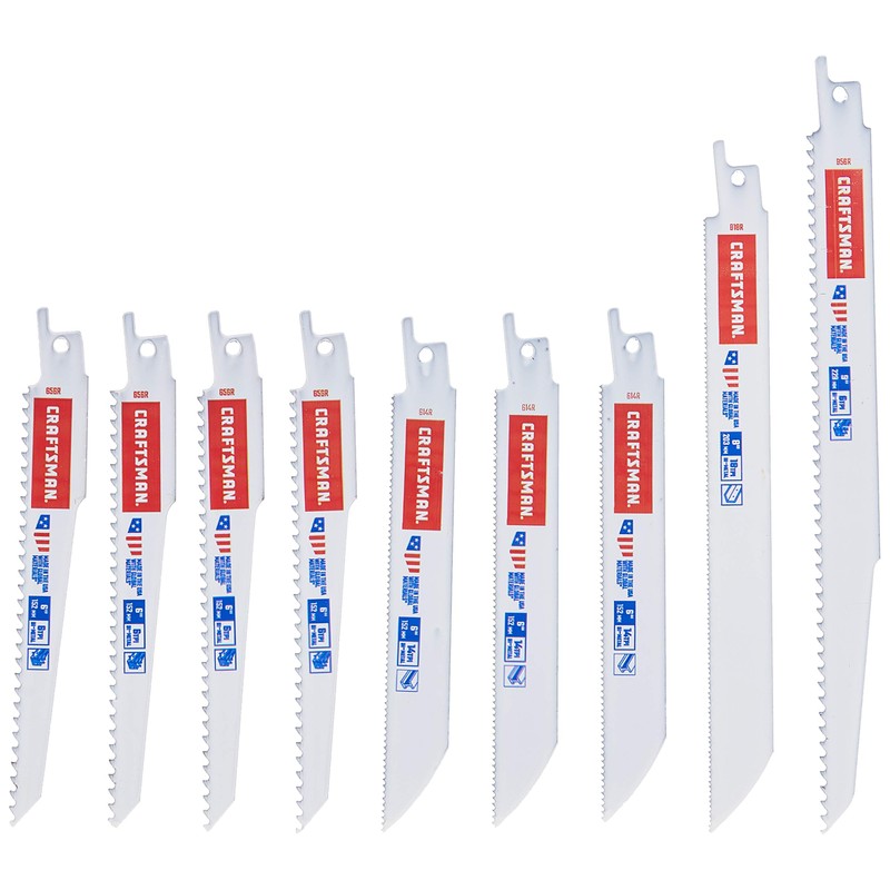CRAFTSMAN Reciprocating Saw Blades, 9 Piece Kit (2058840)