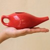 HealthGoodsAU - Crackle Pattern Red Ceramic Neti Pot for Nasal