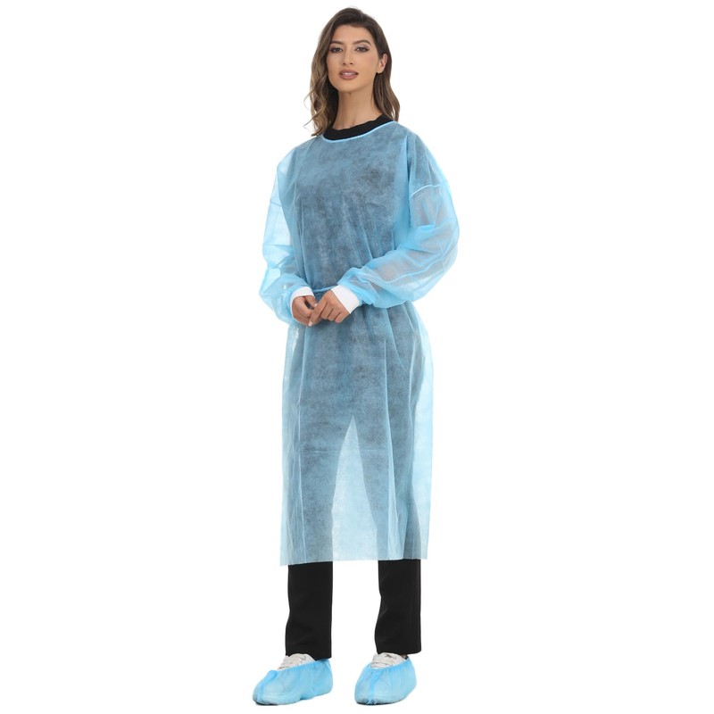 LIFESOFT Disposable Isolation Gown Polypropylene Lab Gowns Knit Cuff Long