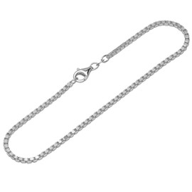 NKlaus 12487 Women's Bracelet 925 Sterling Silver 20 cm Venetian Chain Diamond-Coated Fine, 20 centimetres, Sterling Silver