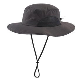 Home Prefer UPF50+ Mens Sun Hat Wide Brim Fishing Hat UV Protection Hat for Gardening Golf Bucket Hat Dark Grey
