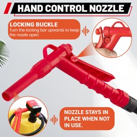 PUMPTOR Fuel Transfer Pump Battery Powered: 4 Adapters for Most 5 Gallon Gas Can Jug Tank, 51 Inch Long Hose, Hand Control Nozzle - Electric Gas Transfer Pump