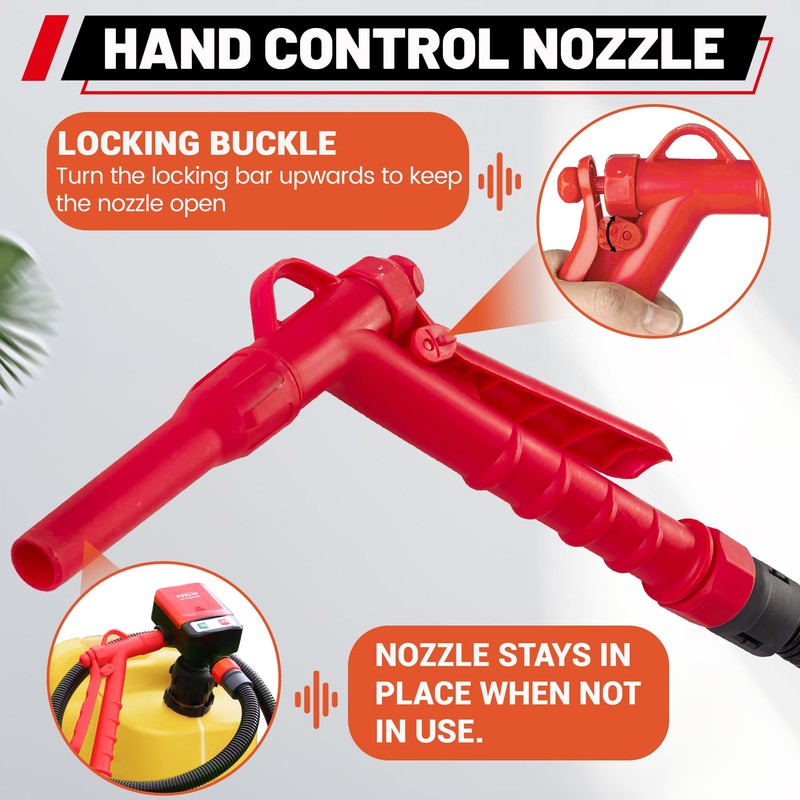 PUMPTOR Fuel Transfer Pump Battery Powered: 4 Adapters for Most