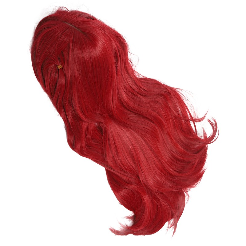 Red Long Straight Wigs with Bang Synthetic Heat Resistant Breathable