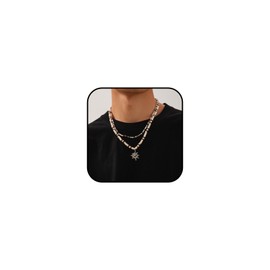 IQIC Puka Shell Necklace for Women Men Gold Surfer Sun Pendant Necklace Layered Surfer Wooden Coconut Beaded Shell Beach Jewelry Hawaiian Summer Jewelry Accessories (silver)
