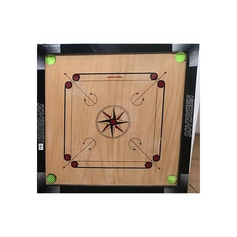 sovereign Carrom Board 32” x 32” Wooden Game FREE BEGINNER