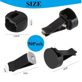 50pcs Car Air Vent Clips with Slot Head，Air Freshener Clip Auto Fragrance Pads replacement clips DIY Decorations for Office Home Automotive(Black)