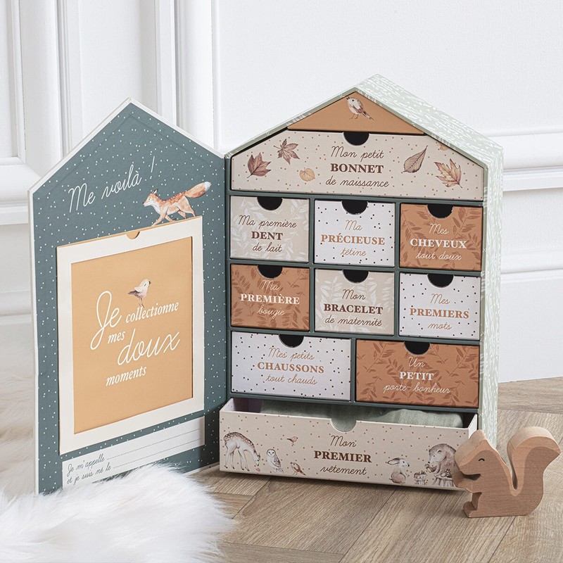 ATMOSPHERA CREATEUR D'INTERIEUR Birth Gift Box Forest Atmosphera, Cardboard, Multicolored,
