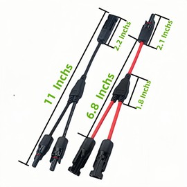 Losato 3 Pair Solar connectors Y-Tee 1-to-2 Waterproof Parallel Adapter, 10AWG tinned Copper Cable Plug Connector for Solar photovoltaic Panel Panels (3 Pairs M/FF and F/MM)