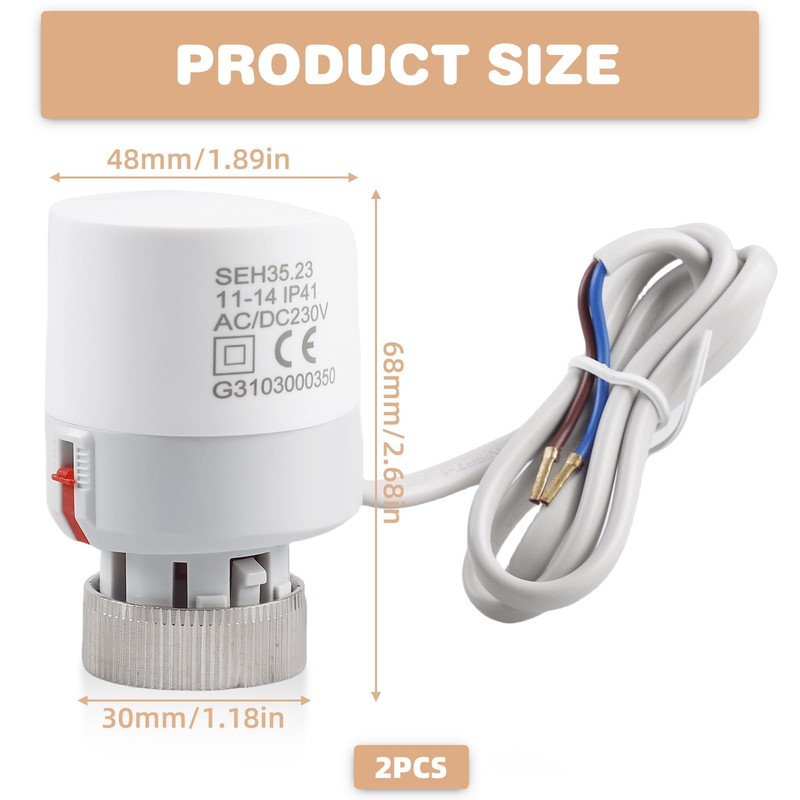 BORDEAG High Performance Actuator: Pack of 2 Electric Thermal Actuator,
