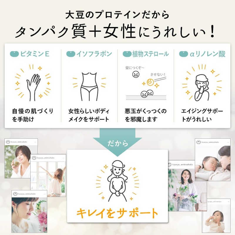 九州アミノシェイクトライアル ソフトプロテイン 50g 植物性原料100% 九州産 モリンガ きな粉 ソイプロテイン プロテイン (5種セット)