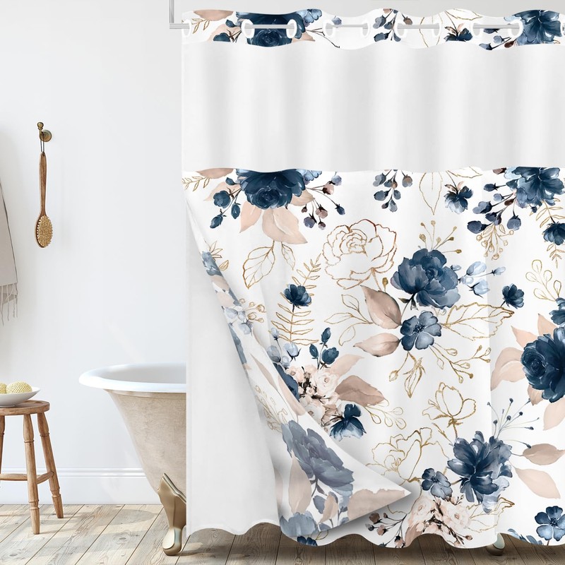 Tititex No Hooks Snap in Liner Rustic Navy Blue Floral