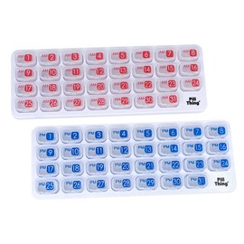 AM/PM Monthly Pill Organizer Tray with 31 Morning and Evening Daily Removable Pill Box Pods (Clear - AM/PM)