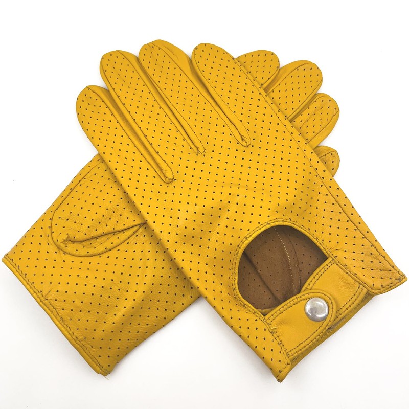 ZLUXURQ Men's Luxury and Soft 100% Sheepskin Leather Driving Gloves
