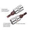 HARFINGTON 3pcs FD4 Slotted Bit Socket 1/4" Square Drive Flat