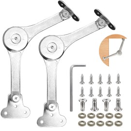 2 Pcs Soft Close Lid Support Hinges, Cabinet Lid Stay Folding Hinges, Drop Down Hinges, Lid Stay Hinges, Flap Hinge for Furniture Kitchen Cabinet Cupboard Wardrobe Door Lift Up Stay Hinges