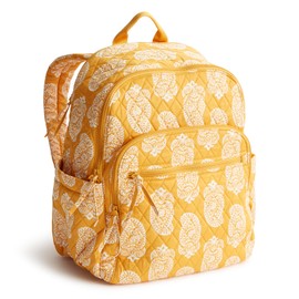 Vera Bradley Women's Premium Cotton Bancroft Backpack, Iconic Paisley Sunflower, One Size